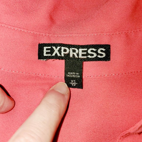 Express Womans Xsmall Blouse Pink Sheer Long - Picture 7 of 8